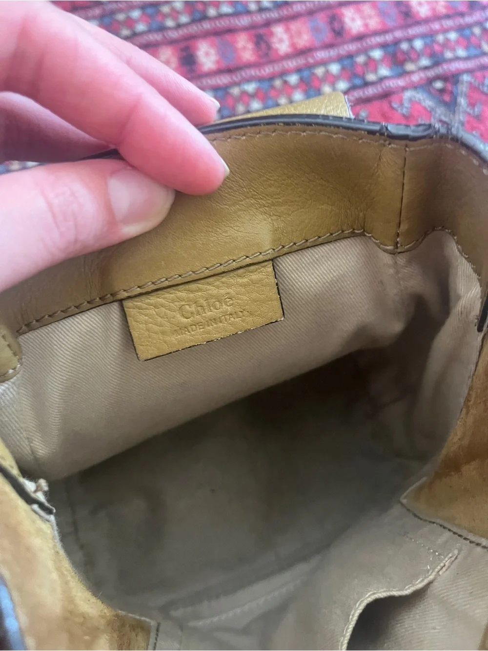 Chloe Faye Small Leather Backpack in Olive